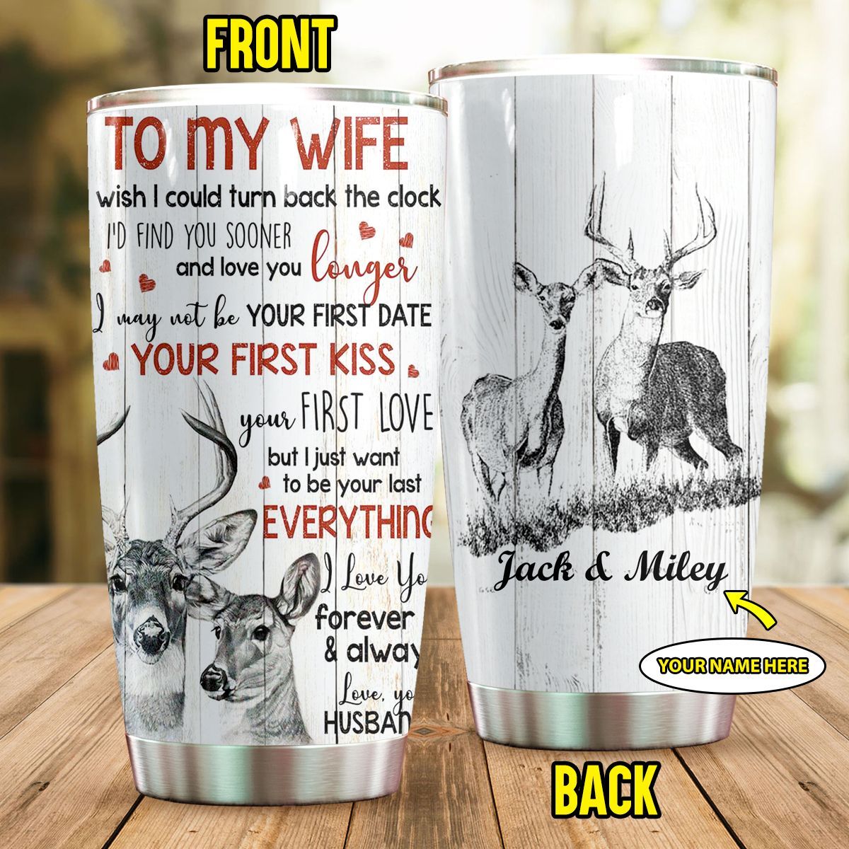 Hunting To My Wife Personalized Tumbler
