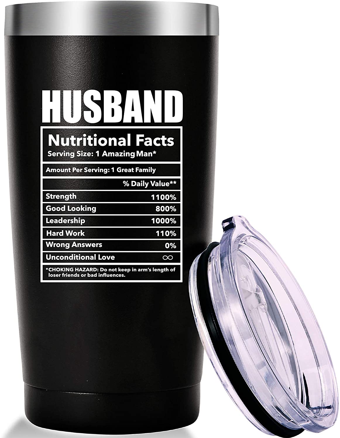 Husband Nutritional Facts tumbler. Valentine's Day Gifts, Anniversary Gifts for Men, Husband, Boyfriend Tumbler