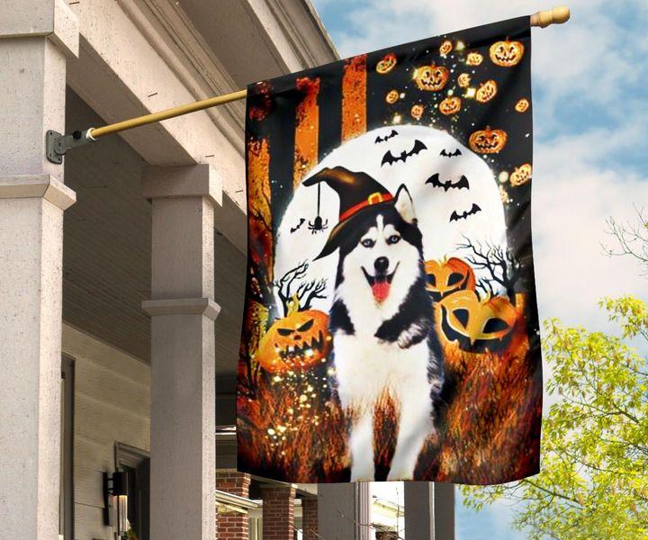 Husky Pumpkin Costume Halloween Holiday Flag Halloween Gift Welcome Home Decor Decorative Holiday Outdoor Weather