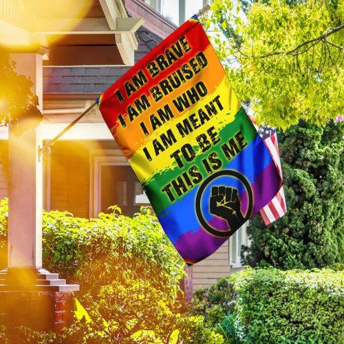 I Am Brave I Am Bruised LGBT Pride Garden Flag, House Flag