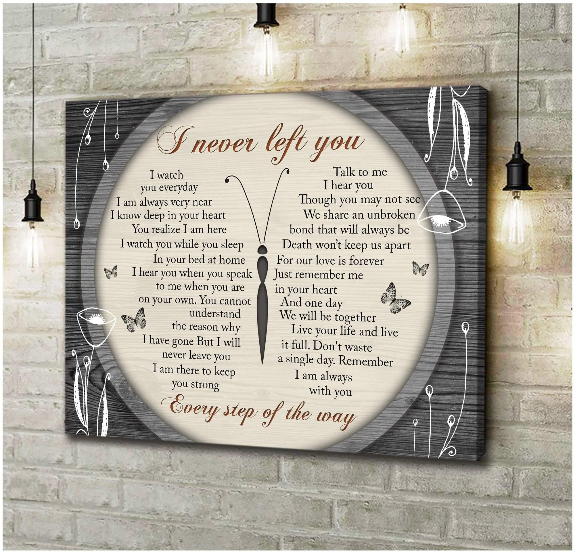 I Never Left You Poems Butterfly Canvas Wall Art, Canvas Decor