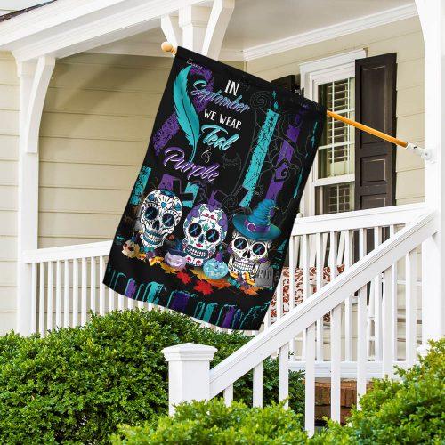 In September We Wear Teal And Purple Suicide Awareness Garden Flag, House Flag