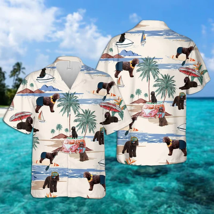 Irish Water Spaniel Summer Beach Hawaiian Shirt, Hawaiian Shirts for Men Women Short Sleeve Aloha Beach Shirt