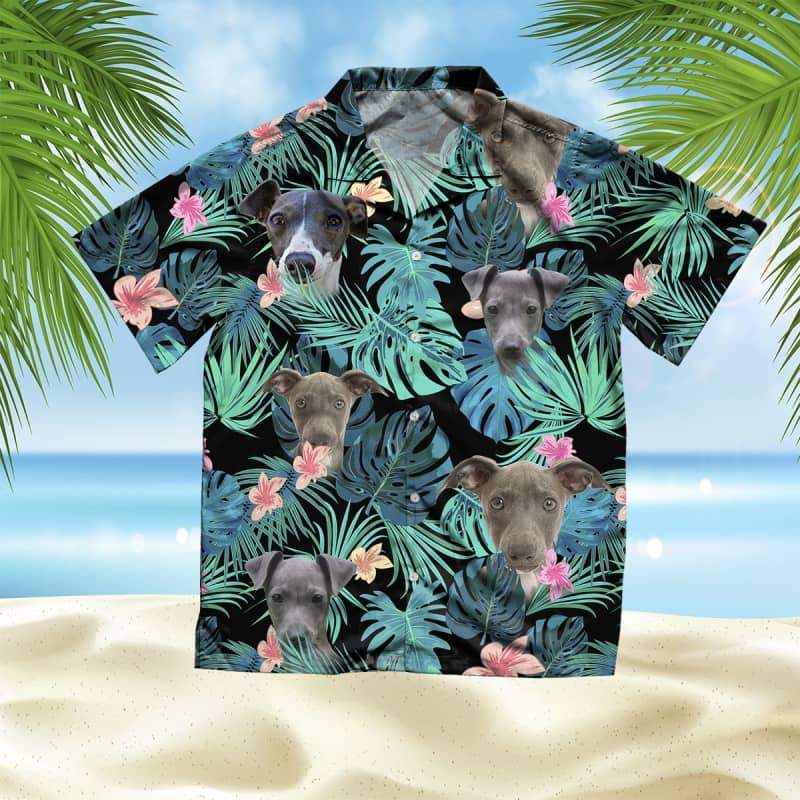 Italian Greyhound Hawaiian Shirt, Dog Summer Leaves Hawaiian Shirt, Unisex Print Aloha Short Sleeve Casual Shirt Summer Gifts