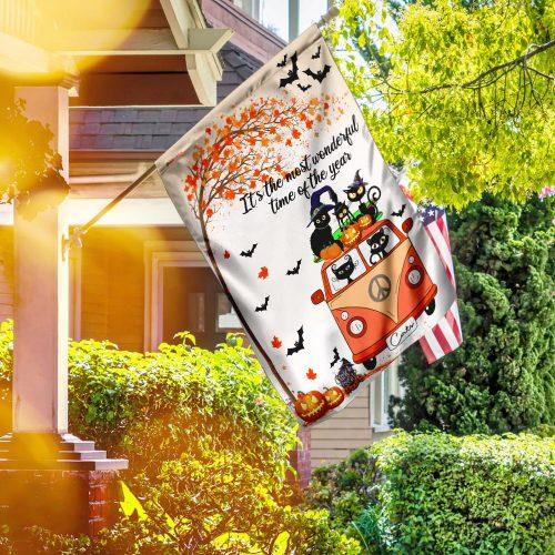 Its The Most Wonderful Time Of The Year Black Cats Garden Flag, House Flag