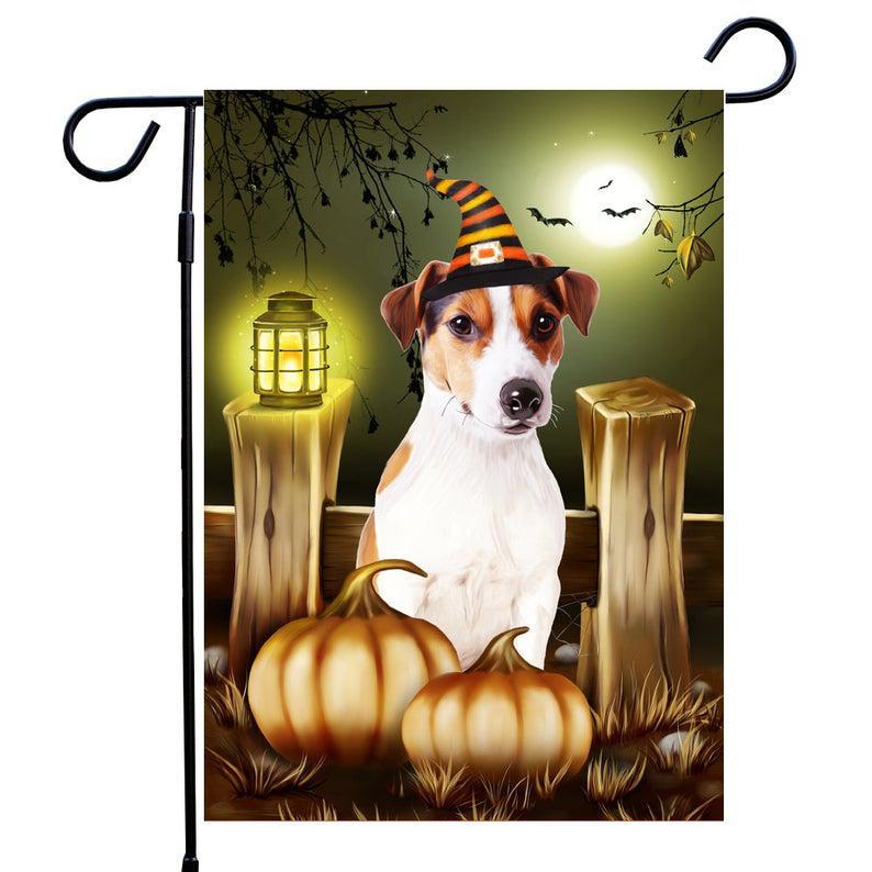 Jack Russell Terrier Dog Halloween Flag Gift For Dog Lovers Decorative Holiday Outdoor Weather