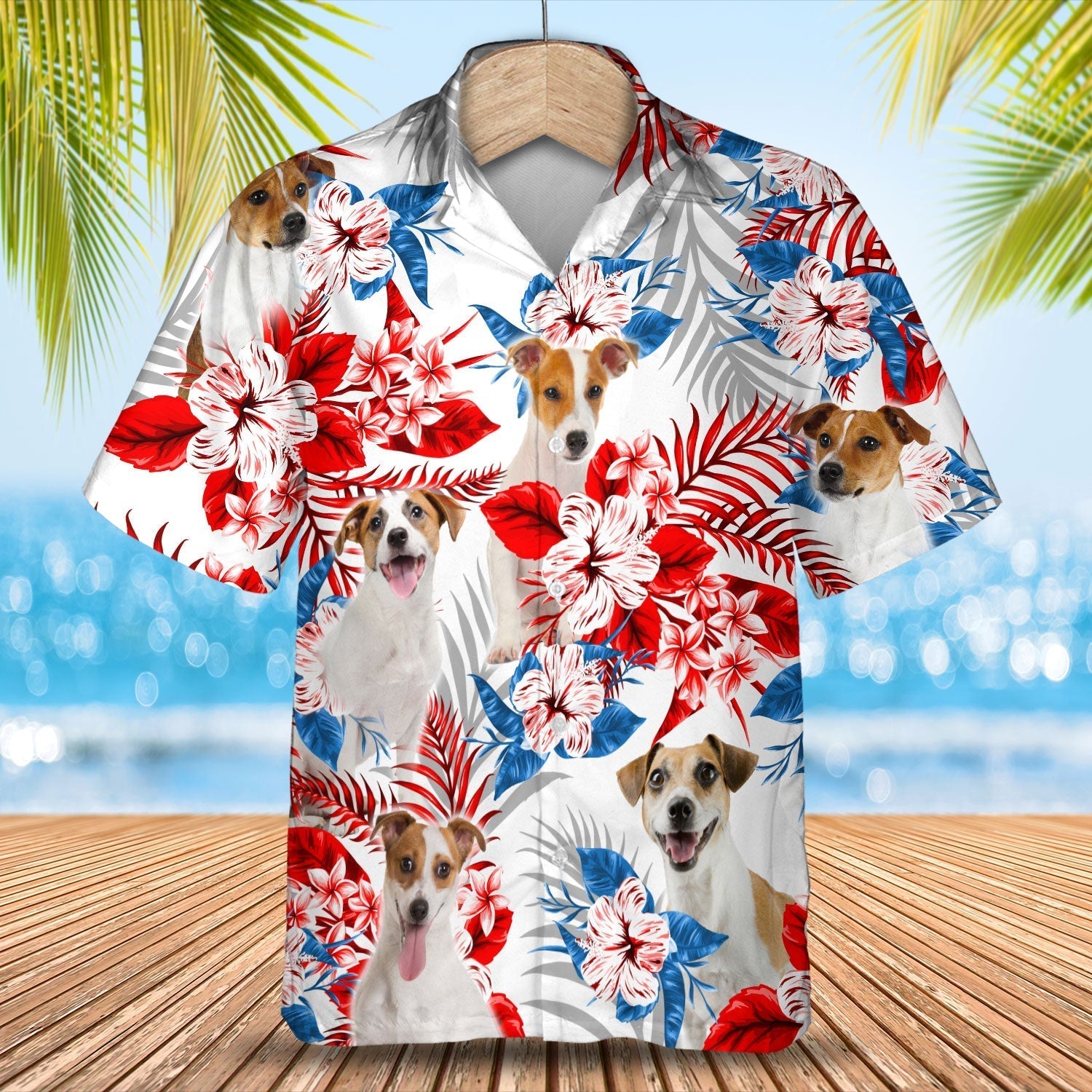 Jack Russell Terrier Hawaiian Shirt - Gift for Summer, Summer aloha shirt, Hawaiian shirt for Men and women