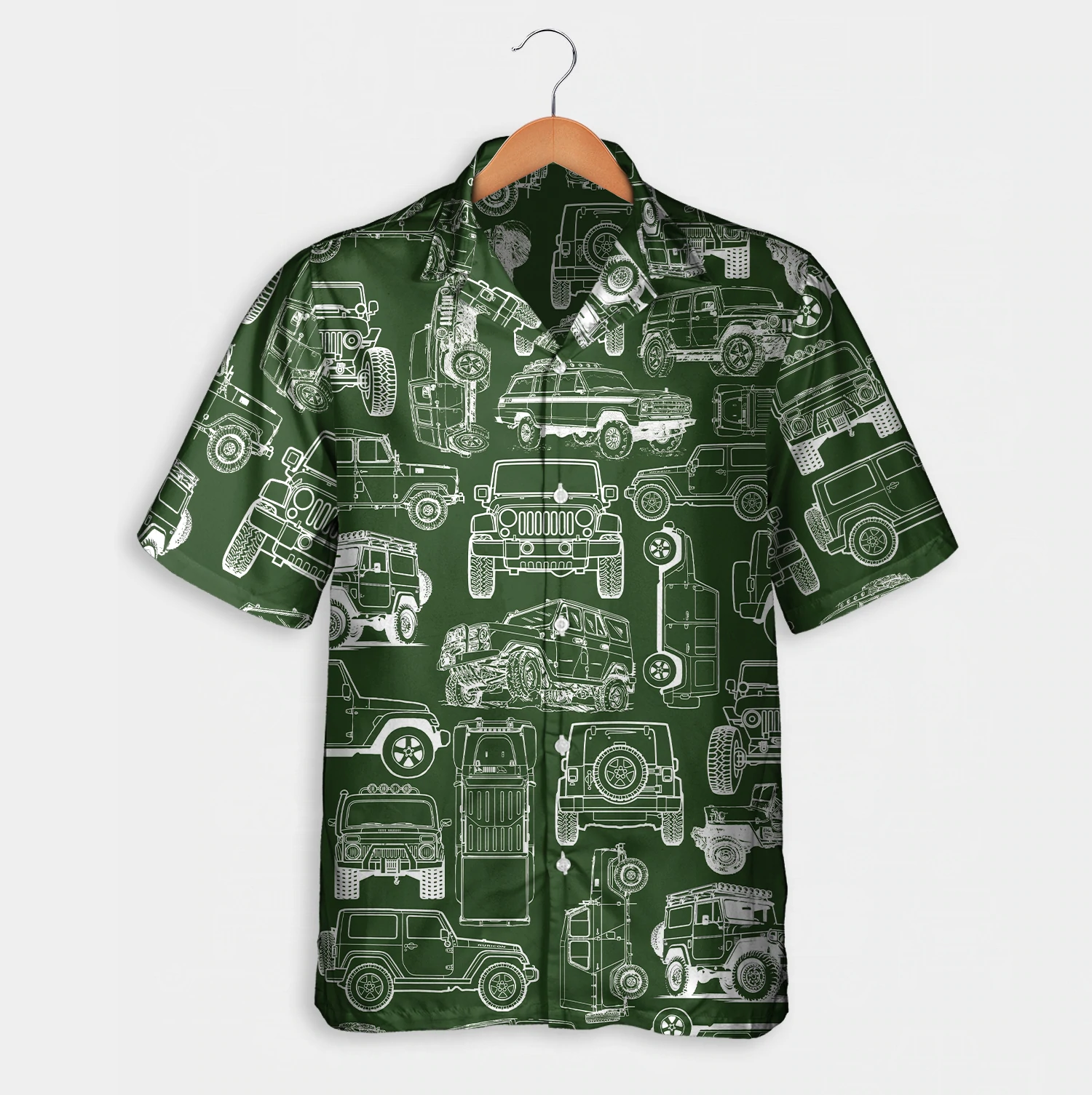 Jeep pattern - Hawaiian Shirt, Summer gift, Men's Short Sleeve Aloha Beach Shirt