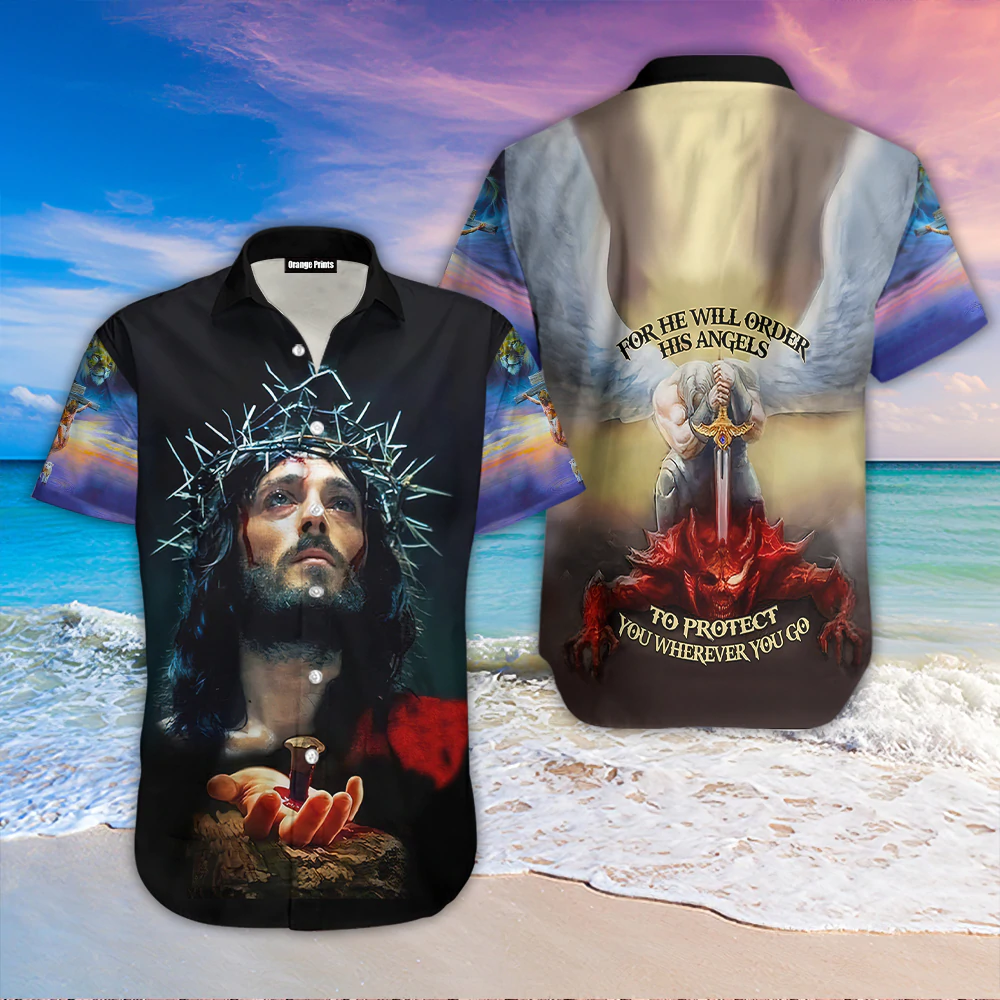 Jesus For He Will Order His Angle Aloha Hawaiian Shirts For Men and Women