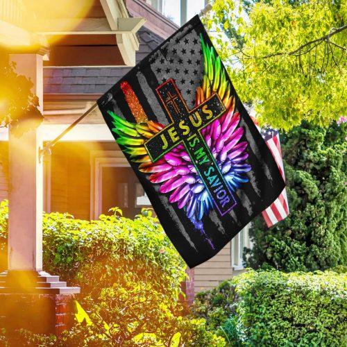 Jesus Is My Savior LGBT Wing Garden Flag, House Flag