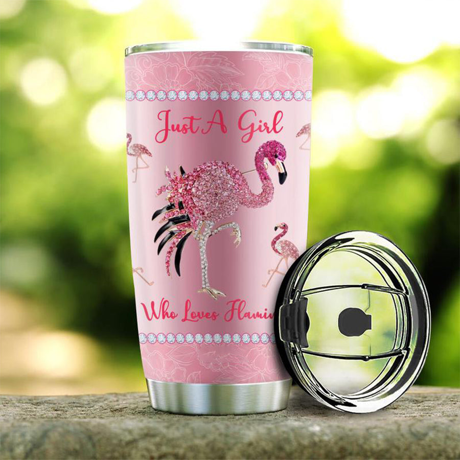 Jewelry Style Flamingo Lovers Stainless Steel Tumbler, Just A Girl Who Loves Flamingo