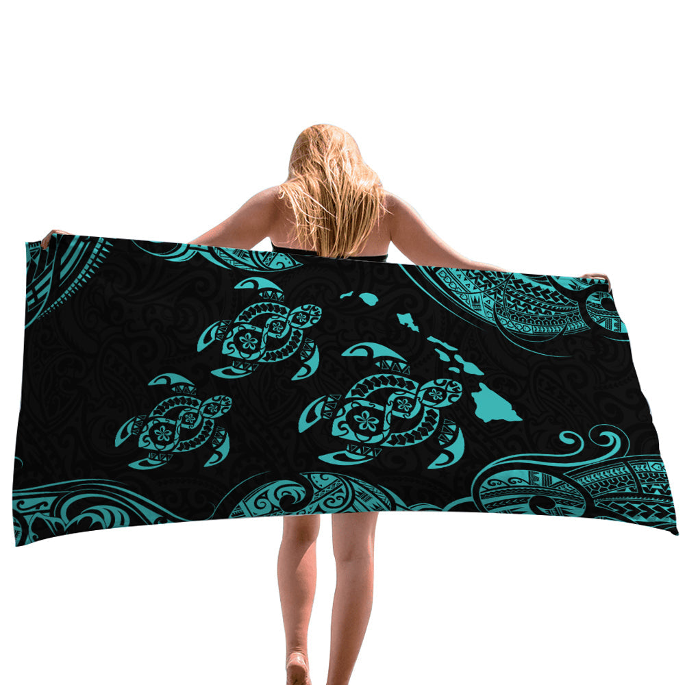 Kanaka Maoli Polynesisan Turtle Beach Towel, Towel Gift For Camping, Sports, Beach, Backpacking, Yoga, Gym, Travel Beach Towels for Women Men Girls