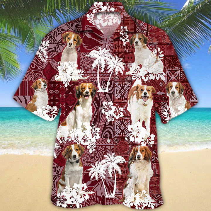 Kooikerhondje Red Hawaiian Shirt, Gift for Dog Lover Shirts, Animal Summer Shirts