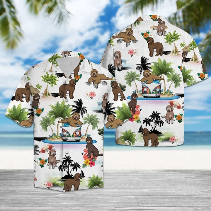 Labradoodle hawaii shirt for men, women, Cartoon Funny Labradoodle Enjoy The Vacation Aloha Hawaiian Shirt