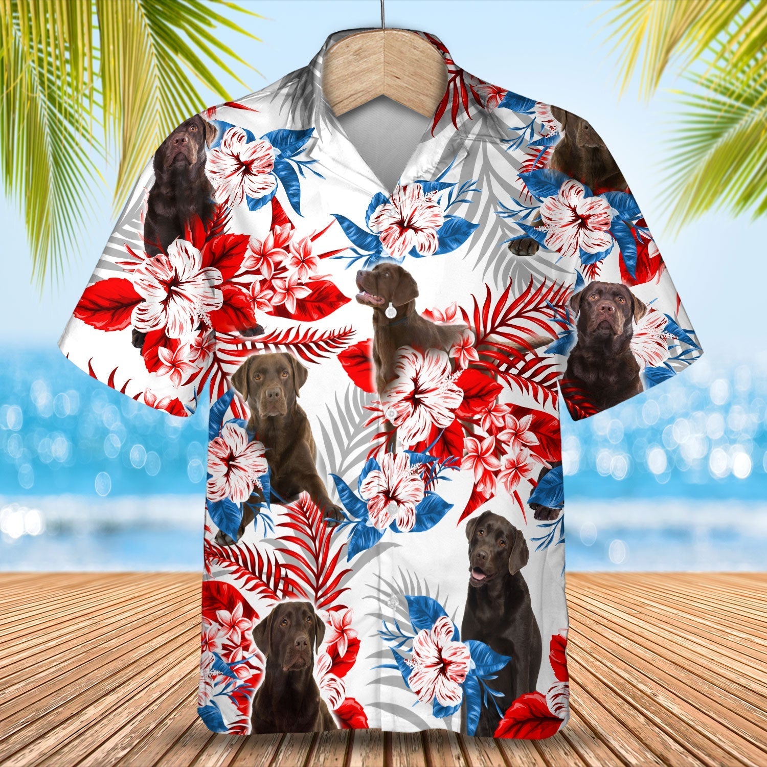 Labrador Chocolate Hawaiian Shirt - Summer aloha shirt, Hawaiian shirt for Men and women