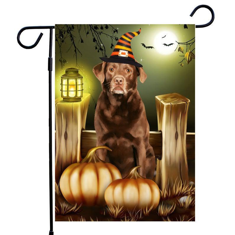 Labrador Dog Halloween Flag Gift For Dog Lovers Happy Halloween Day Decorative Holiday Outdoor Weather