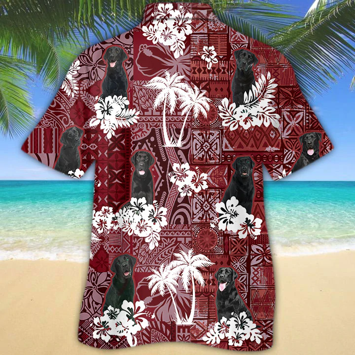 Labrador Red Hawaiian Shirt, Gift for Dog Lover Shirts, Labrador Beach Shirt, Men's Hawaiian shirt