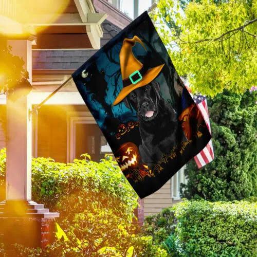 Labrador Retriever Puppy Flag Gift For Dog Lovers Happy Halloween Day Decorative Holiday Outdoor Weather