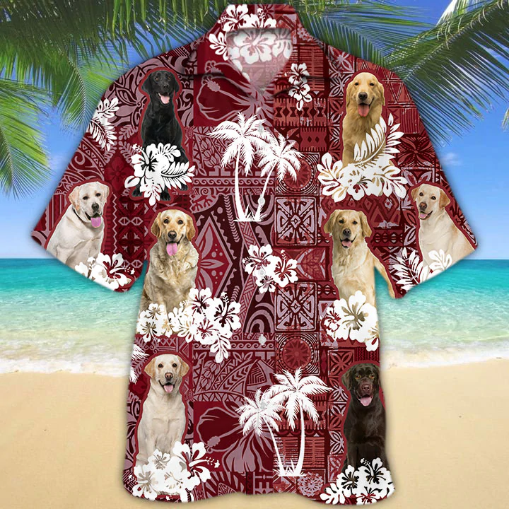 Labrador Retriever Red Hawaiian Shirt, Gift for Dog Lover Shirts, Animal Summer Shirts