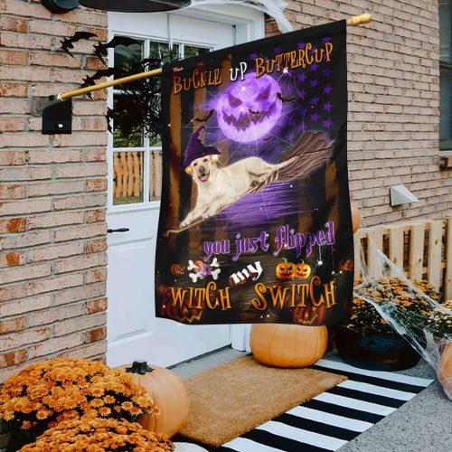 Labrador Witch Switch Halloween Garden Flag, House Flag