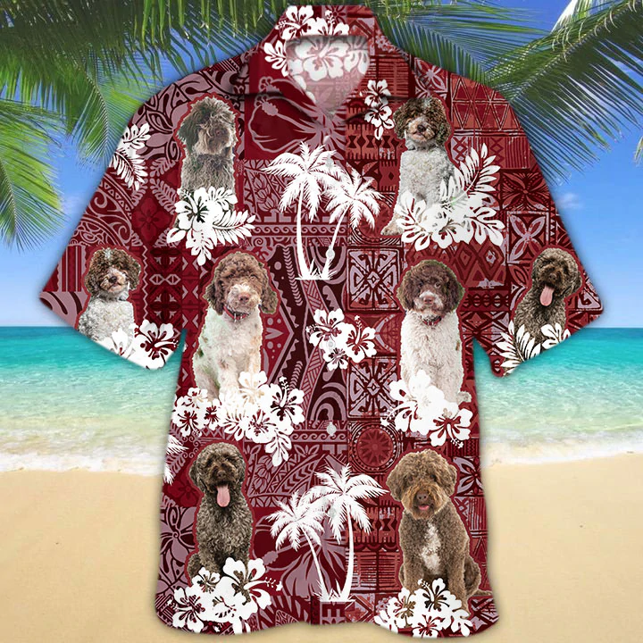 Lagotto Romagnolo Hawaiian Shirt, Gift for Dog Lover Shirts, Lagotto Romagnolo Beach Shirt, Men's Hawaiian shirt