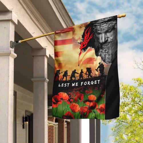 Lest We Forget Veteran Garden Flag, House Flag