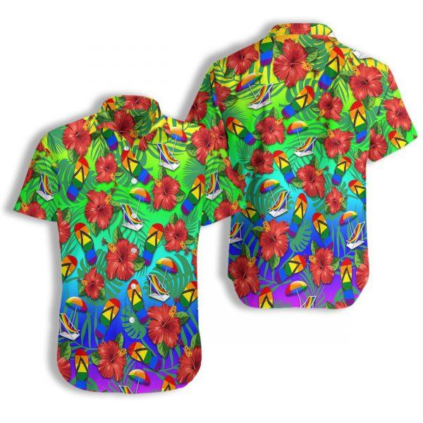 LGBT Flower Colorful Hawaiian Shirt Summer Gifts