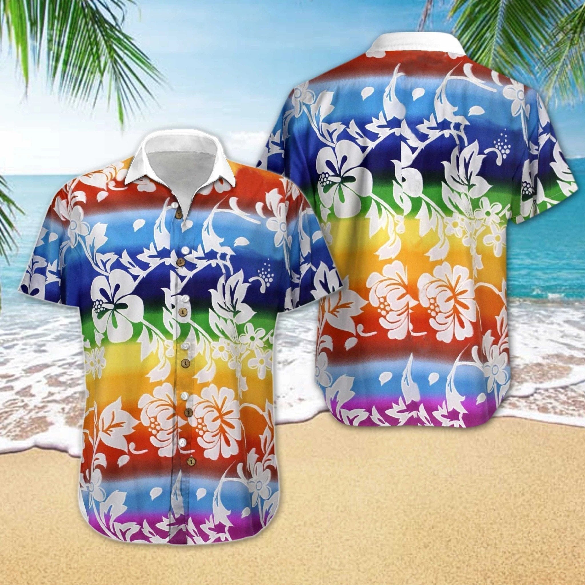 LGBT Flower Hawaiian Shirt Summer Gifts