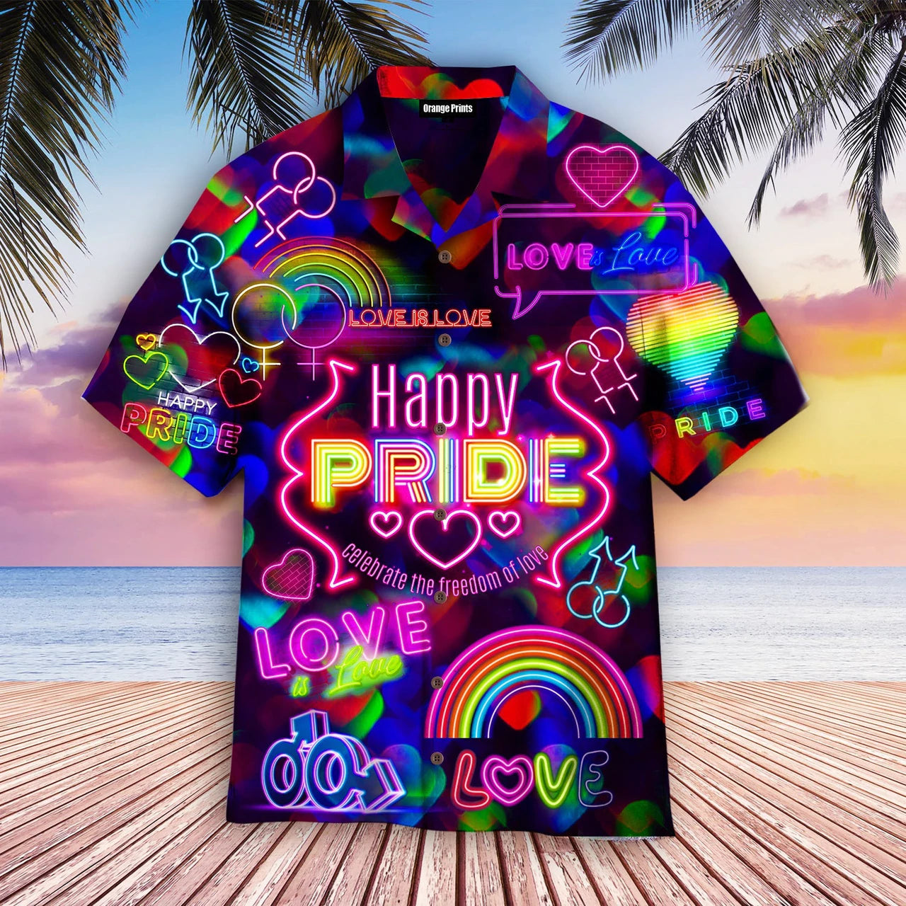 LGBT Gay Pride Month Aloha Hawaiian Shirts, LGBT Pride Shirt, Love is Love Shirt