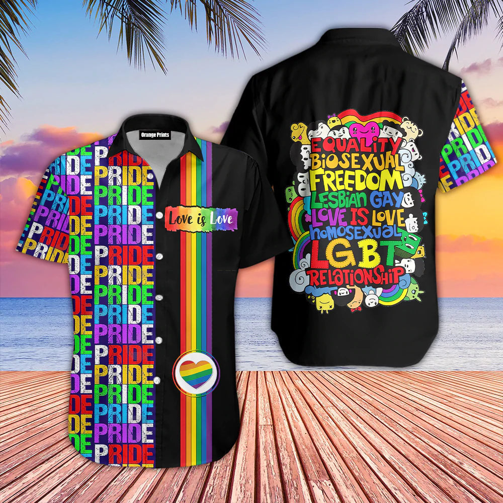 LGBT Love Is Love Pride Month Aloha Hawaiian Shirts