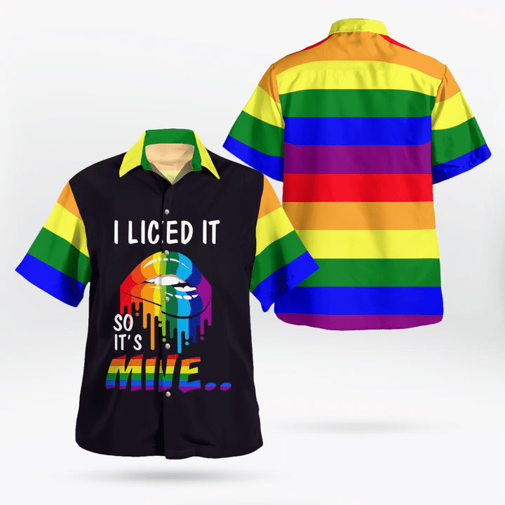 Lgbt Pride I Licked It Hawaiian Shirt, Gift foe couple LGBT