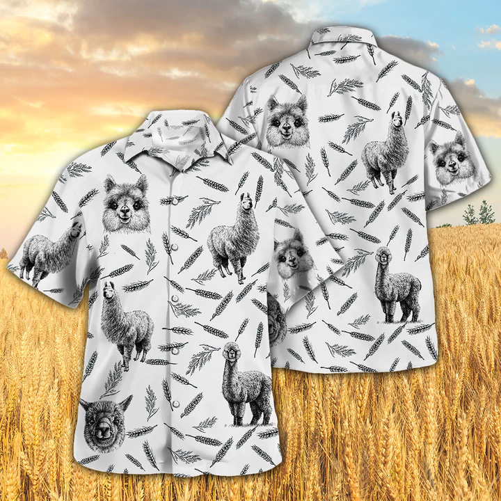 Llama Pattern Hawaiian Shirt, Llama Summer Hawaiian Shirt