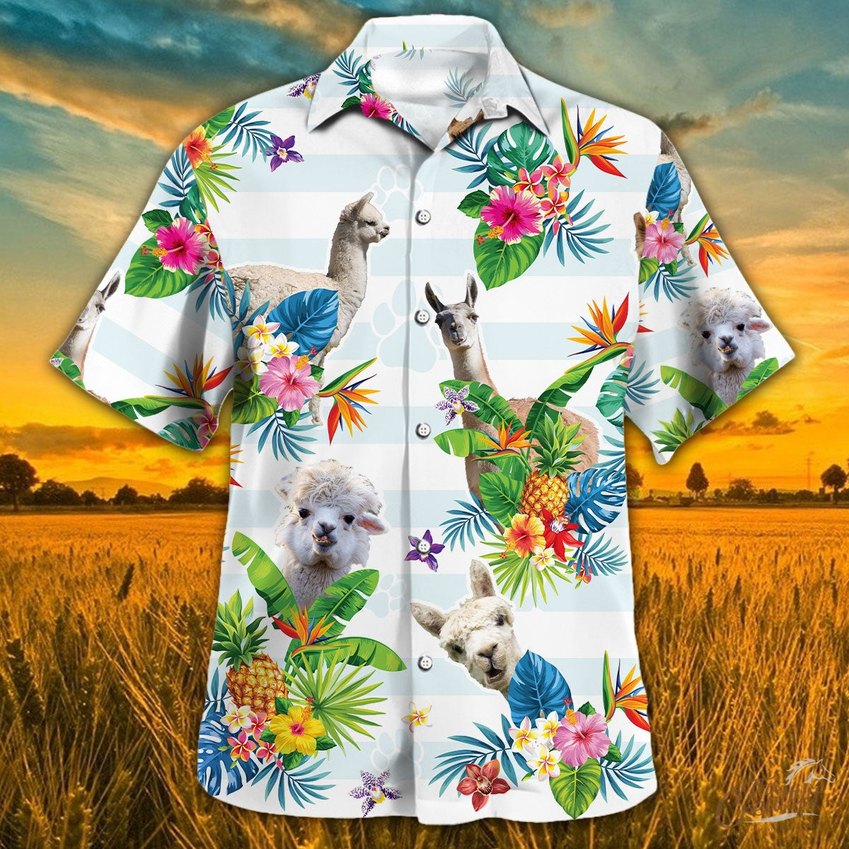 Llama Tropical Flower Hawaiian Shirt, Llama Hawaiian Shirt For Men & Women Summer Gifts