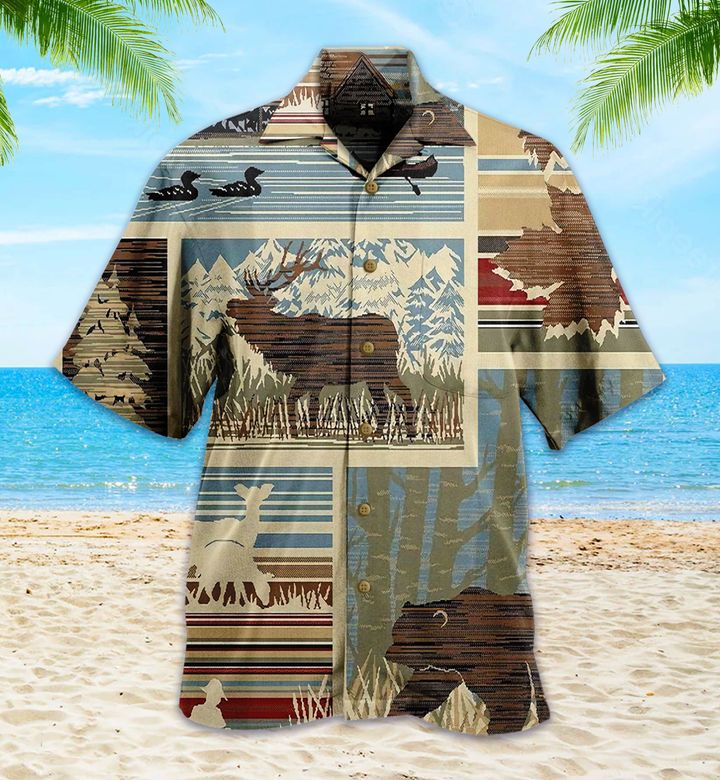 Lodge Moose Bear Vintage Hawaiian Shirt 3D Summer Gifts