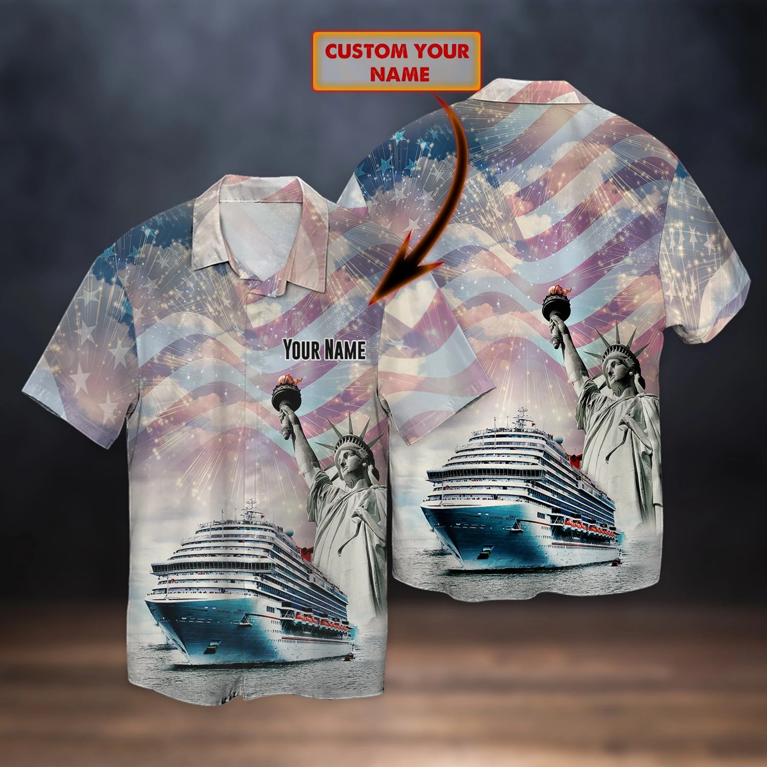 Love Cruise America - Personalized Name 3D Hawaiian shirt for men, Women