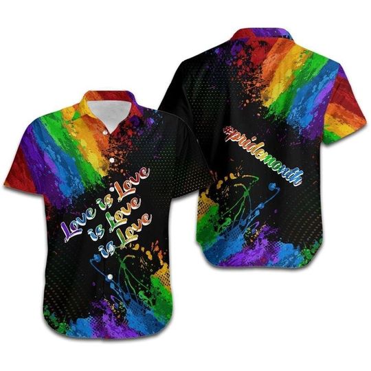 Love Is Love Lgbt Aloha Hawaiian Shirt, LGBT shirt, Lesbian shirt, gay shirt