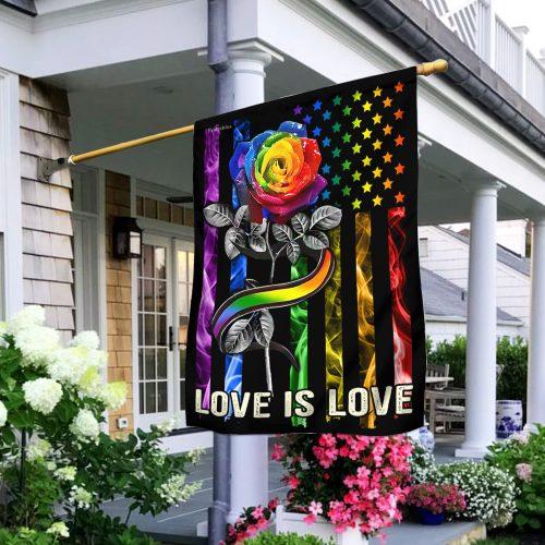 Love Is Love LGBT American US Garden Flag, House Flag