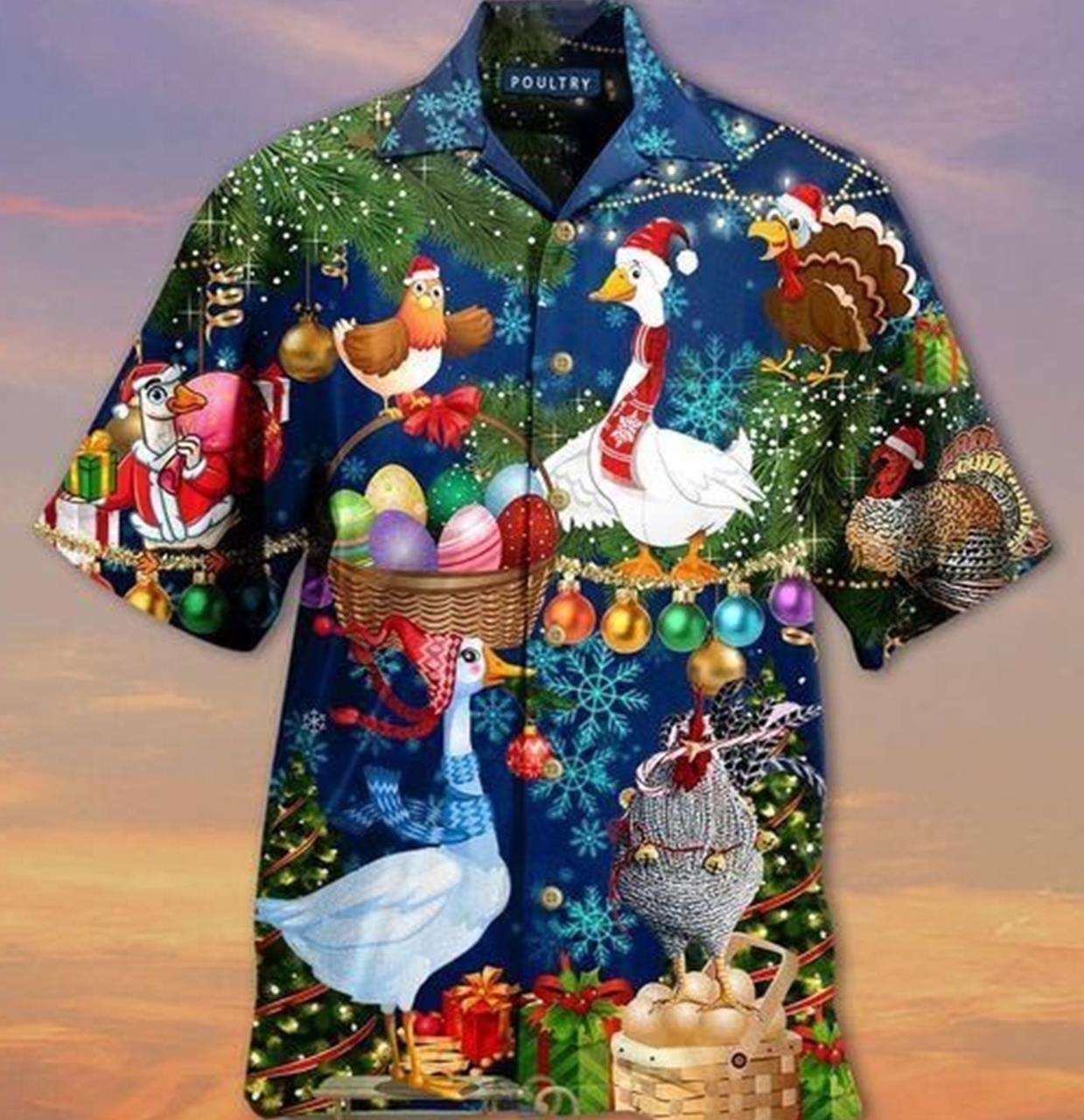 Lovely Goose And Chicken Hawaiian Shirt, Chicken Lover Hawaiian Shirt For Men & Women Summer Gifts