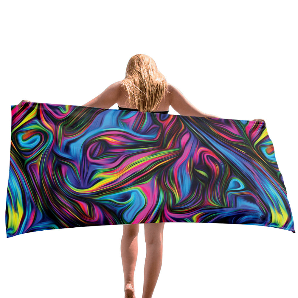 Lovely Hippie Color Beach Towel, Towel Gift For Camping, Sports, Beach, Backpacking, Yoga, Gym, Travel Beach Towels for Women Men Girls