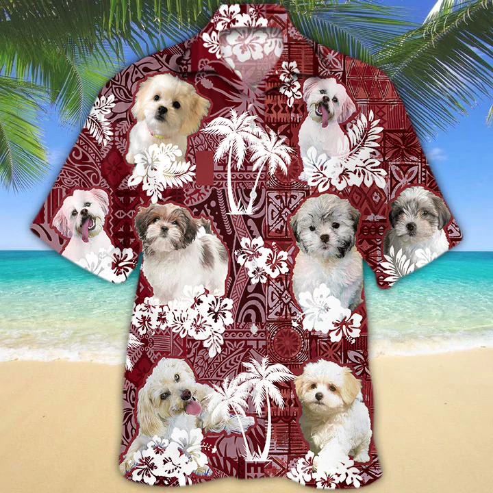 Malshi Hawaiian Shirt, Gift for Dog Lover Shirts, Malshi Beach Shirt, Men's Hawaiian shirt