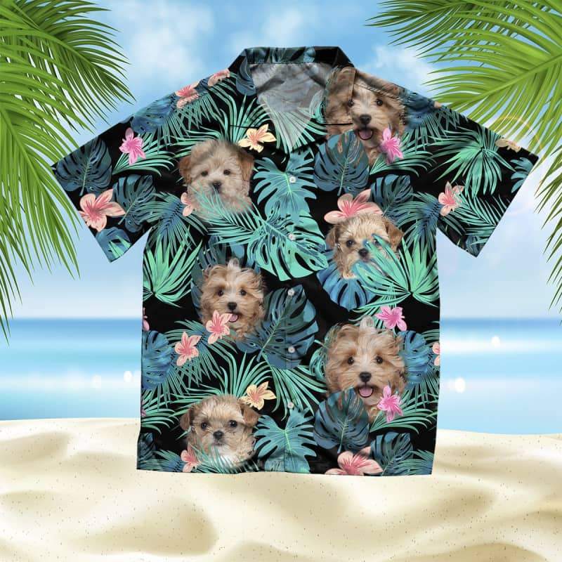 Maltese Hawaiian Shirt, Dog Summer Leaves Hawaiian Shirt, Unisex Print Aloha Short Sleeve Casual Shirt Summer Gifts