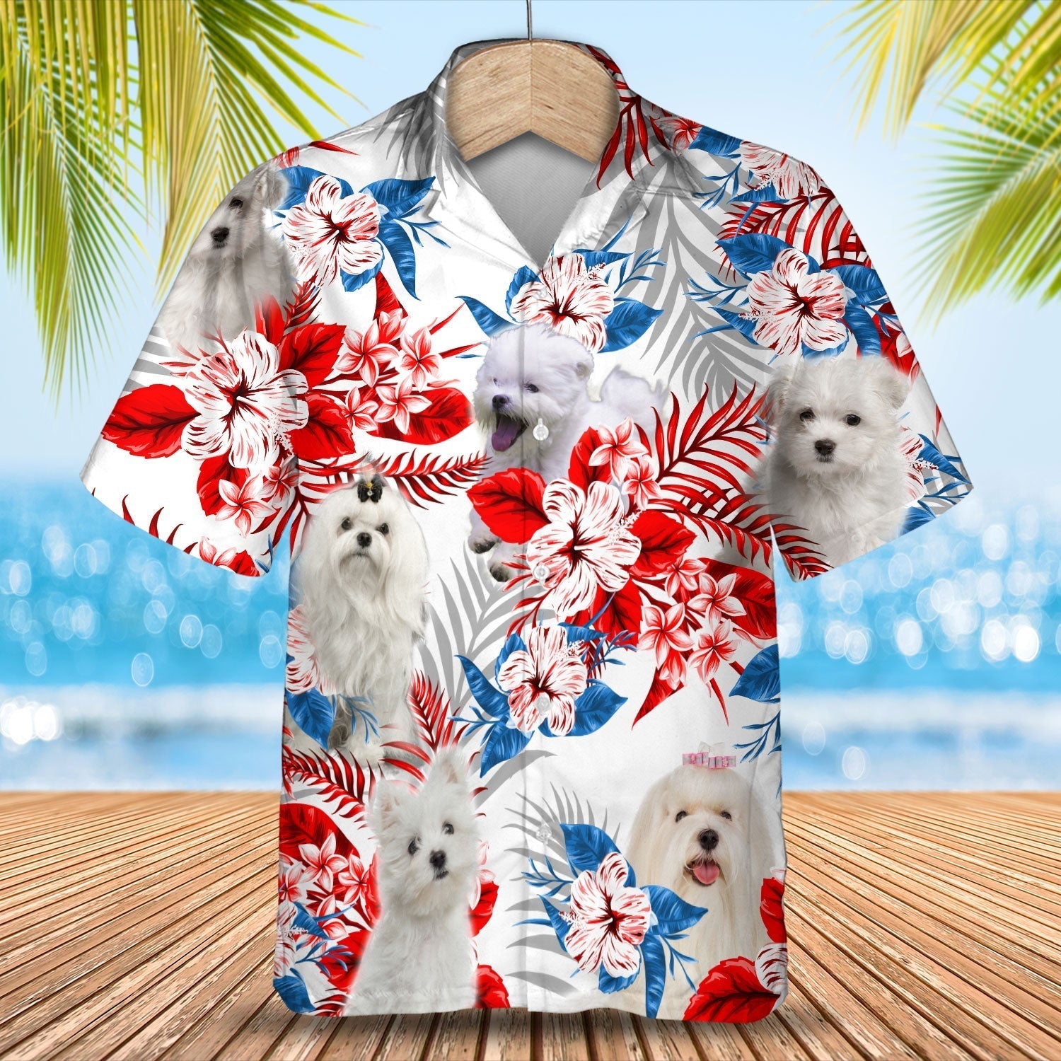 Maltese Hawaiian Shirt - Gift for Summer, Summer aloha shirt, Hawaiian shirt for Men and women