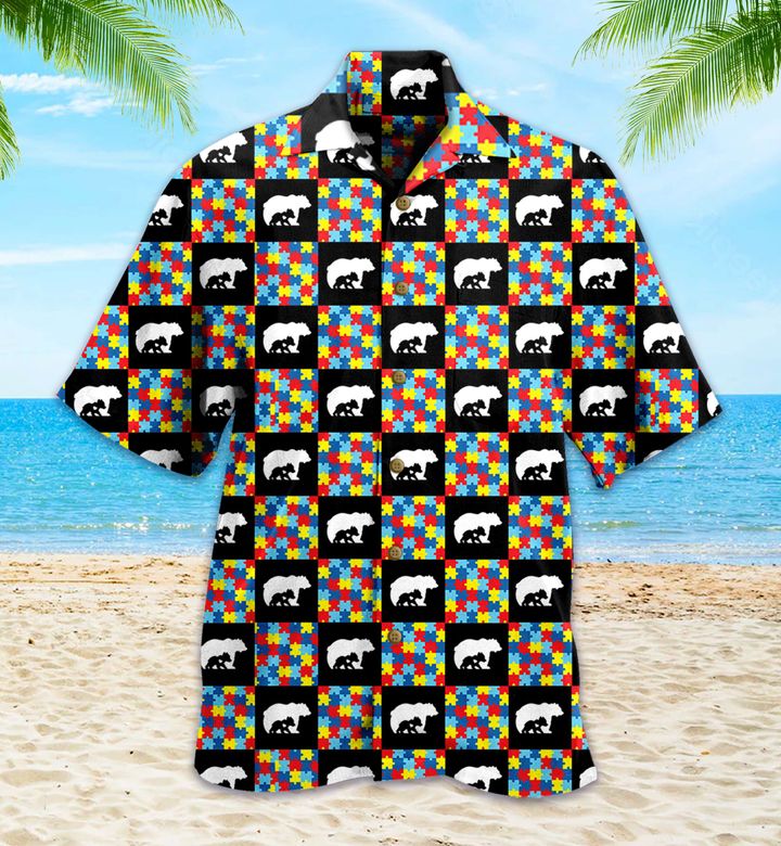 Mama Bear Autism Colorful Hawaiian Shirt 3D Summer Gifts