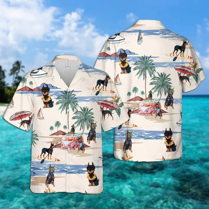 Manchester Terrier Summer Beach Hawaiian Shirt, Hawaiian Shirts for Men women Short Sleeve Aloha Beach Shirt