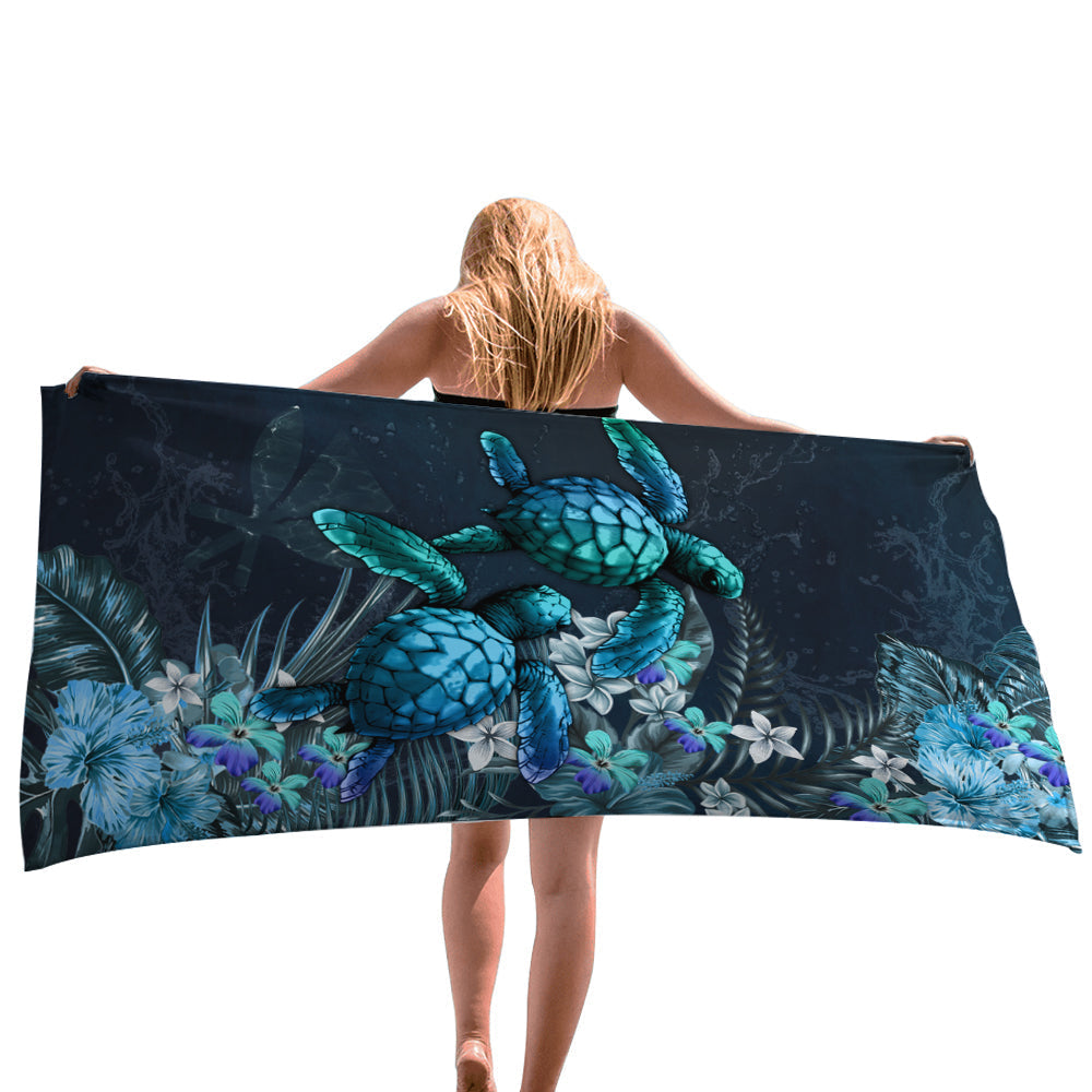 Maoli Polunesian Turtle Beach Towel, Towel Gift For Camping, Sports, Beach, Backpacking, Yoga, Gym, Travel Beach Towels for Women Men Girls