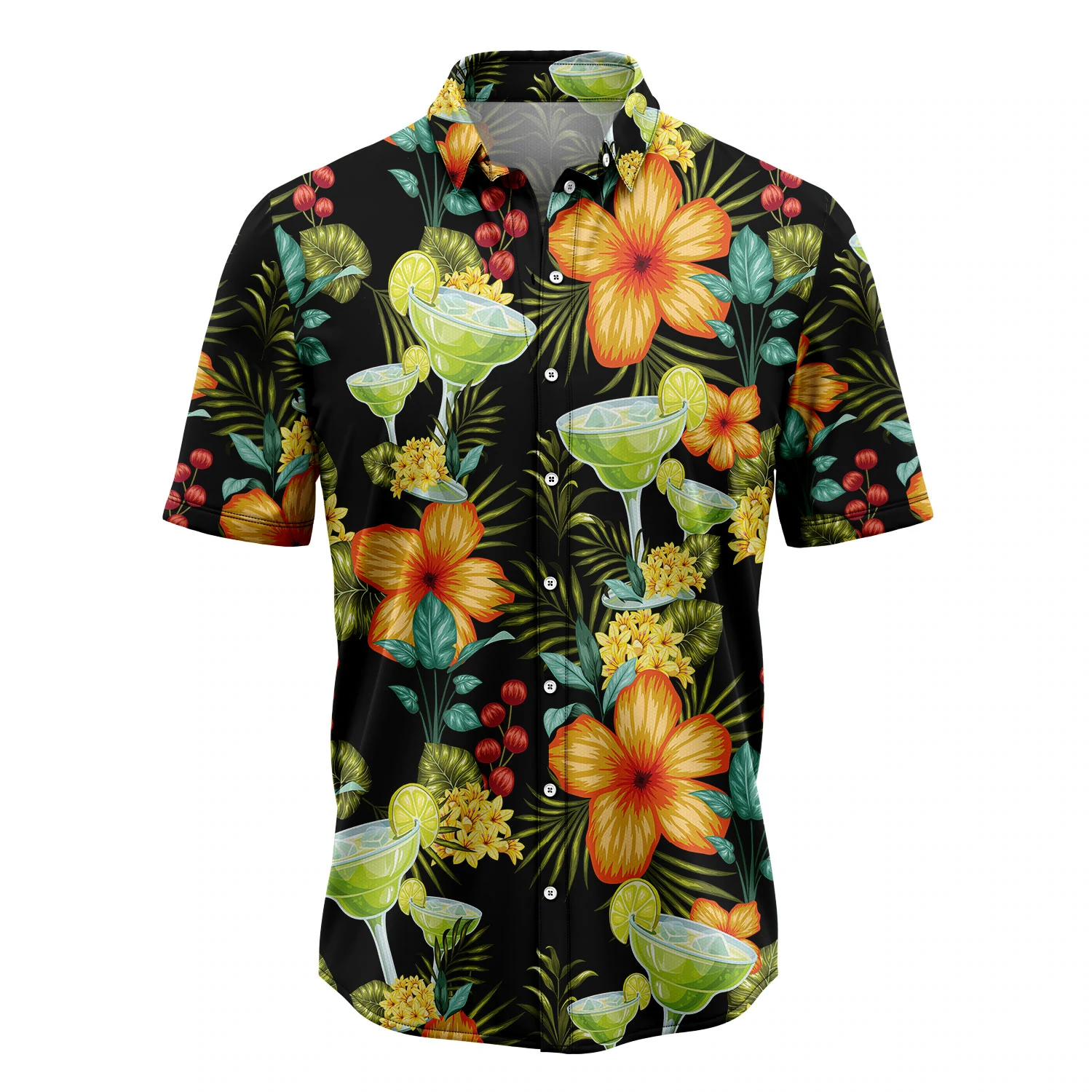 Margarita Colorful Floral Hawaiian Shirt, Summer gift, Hawaiian Shirts for Men, Aloha Beach Shirt