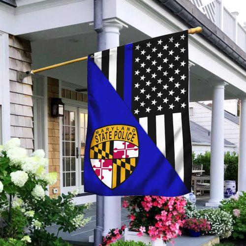 Maryland State Thin Blue Line Garden Flag, House Flag