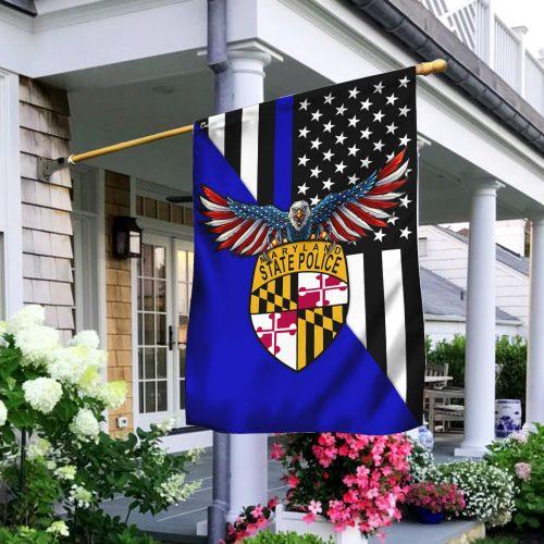 Maryland State Thin Blue Line Garden Flag, House Flag