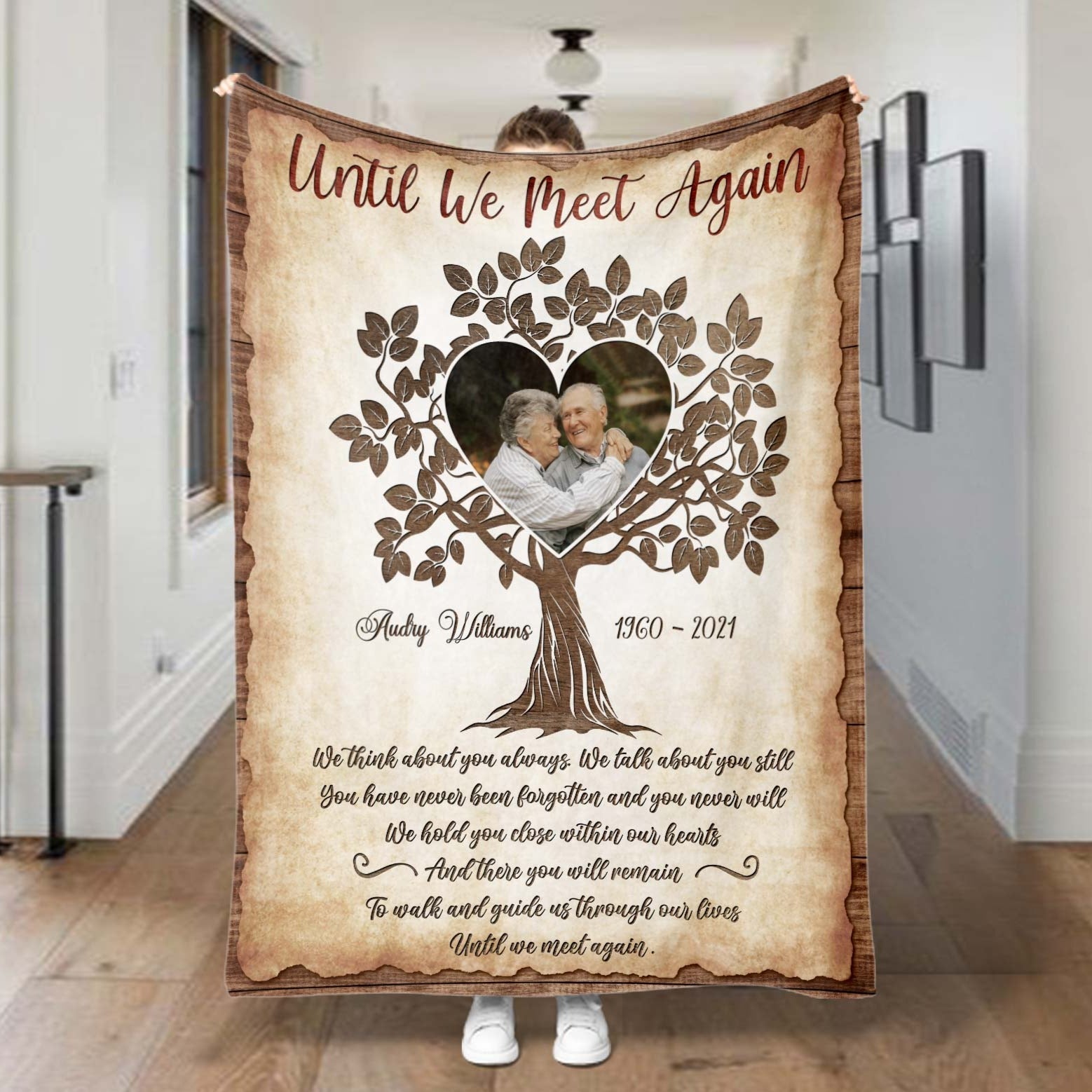 Memorial Blanket For Loss Of Father, Personalized In Memory Blanket, Sympathy Family Throw Tree Blankets For Funerals, Bereavement Blankets