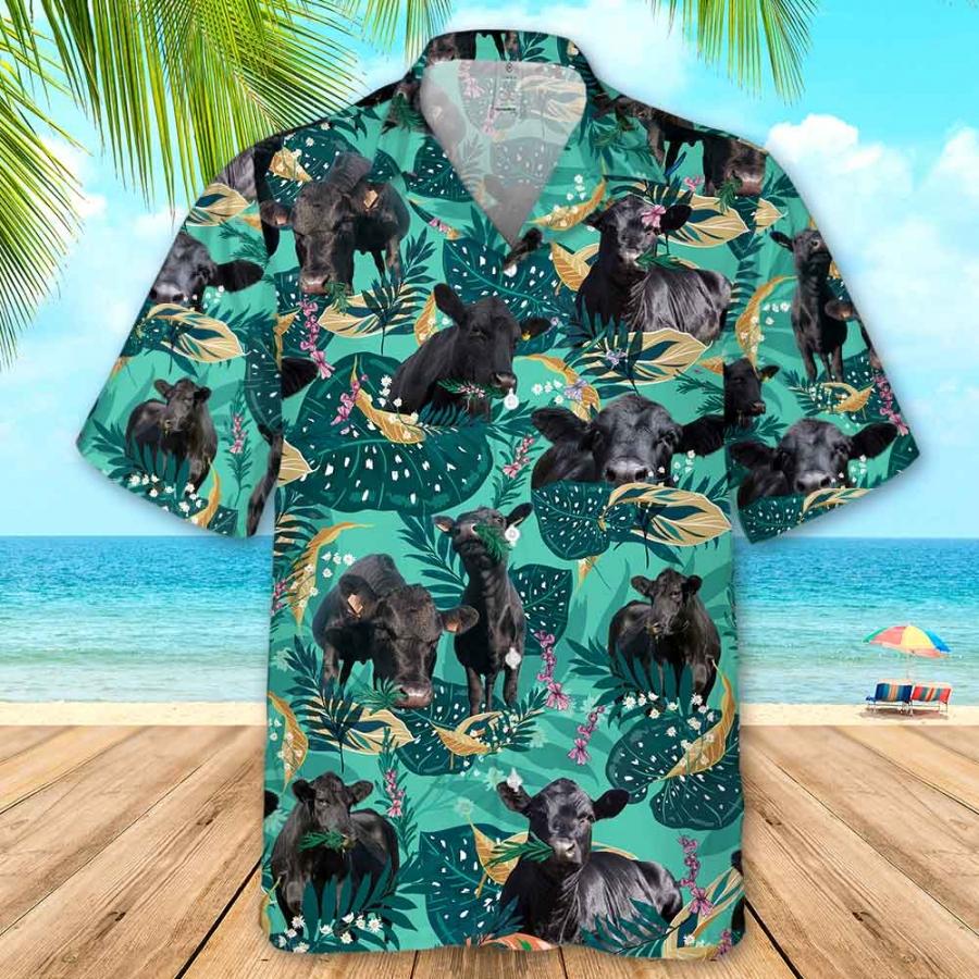 Men Black Angus Cattle Fun Rosemary Beach Shirts, Cow Hawaiian Shirt For Men & Women Summer Gifts